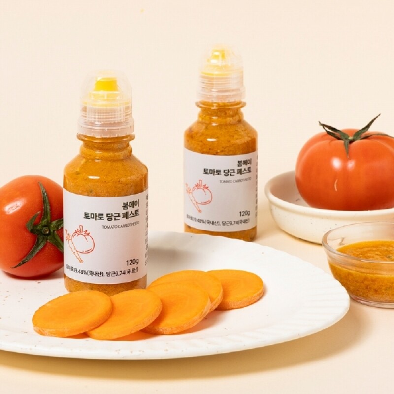 강원더몰,봄메이 짜먹는 페스토 120g 참나물 들깨고사리 토마토당근 바질토마토 4종 택1